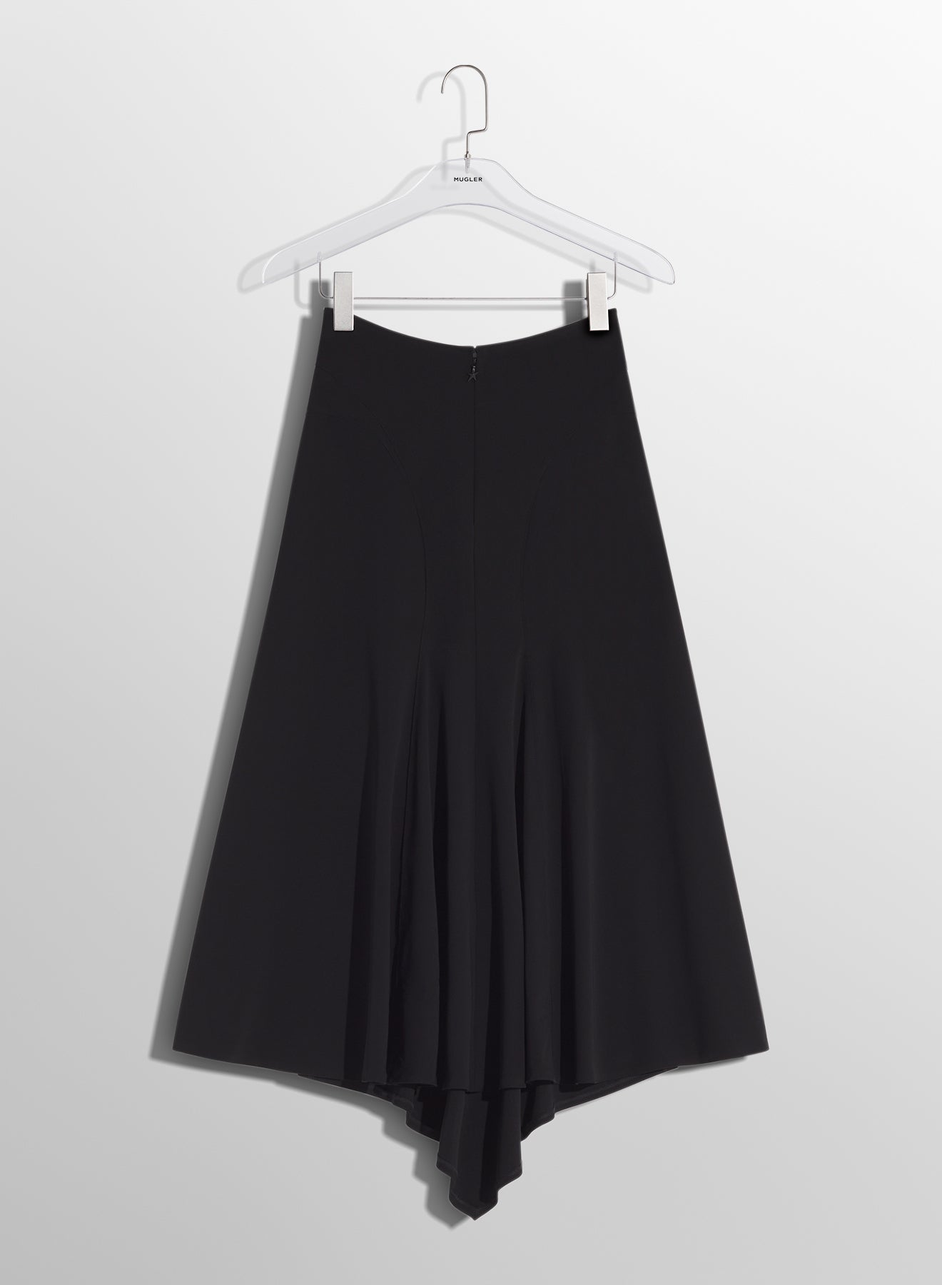 black m slitted skirt