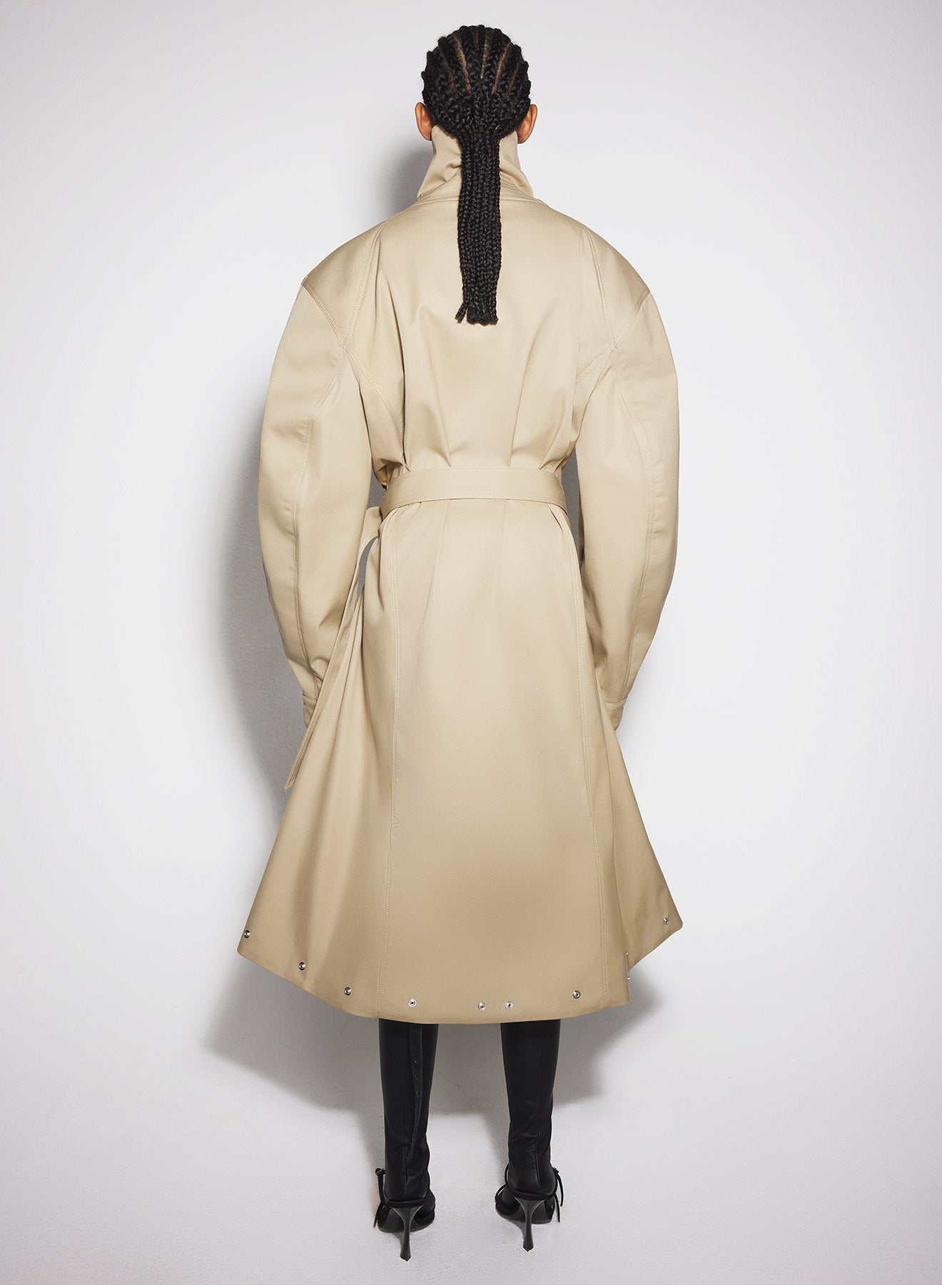 beige belted trenchcoat