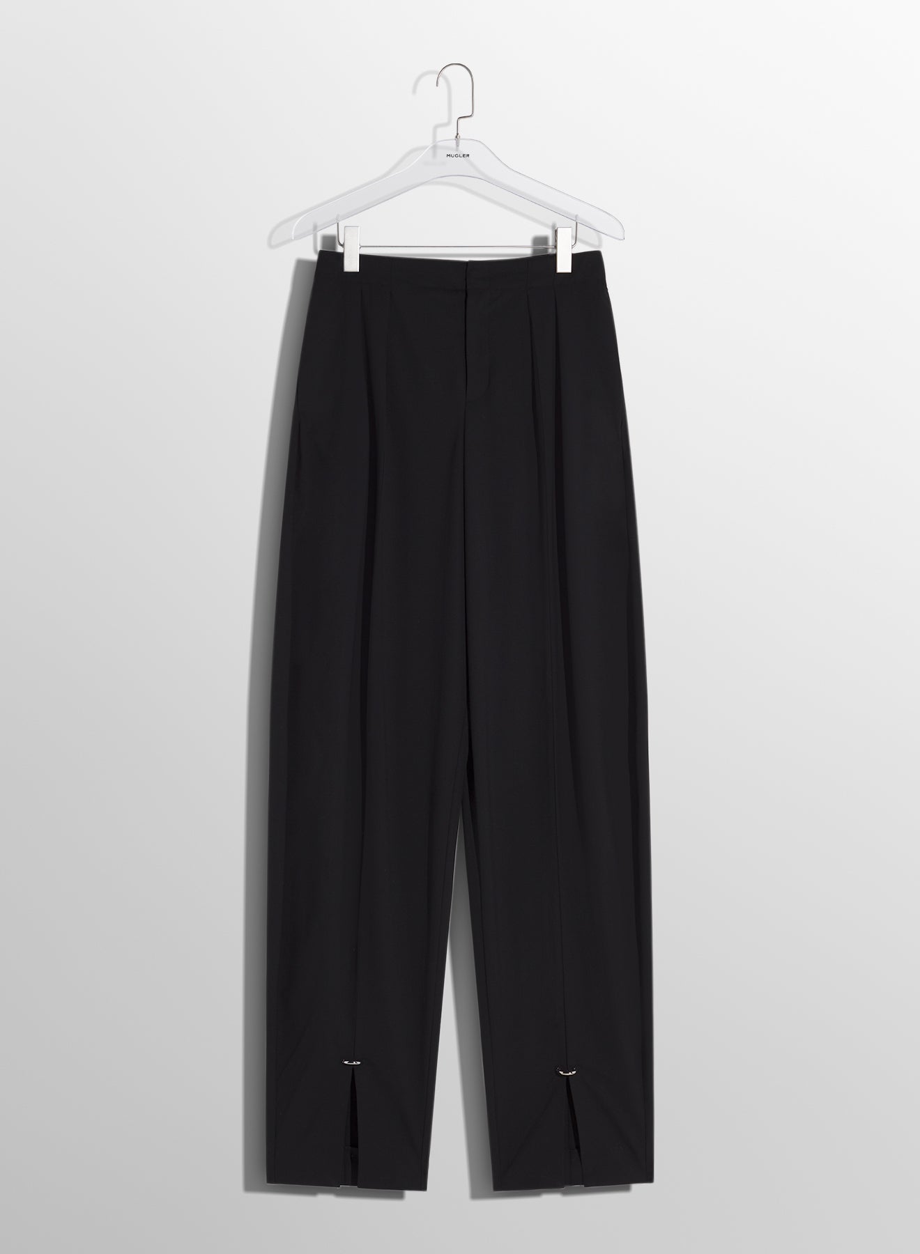 black pierced loose tailored trousers