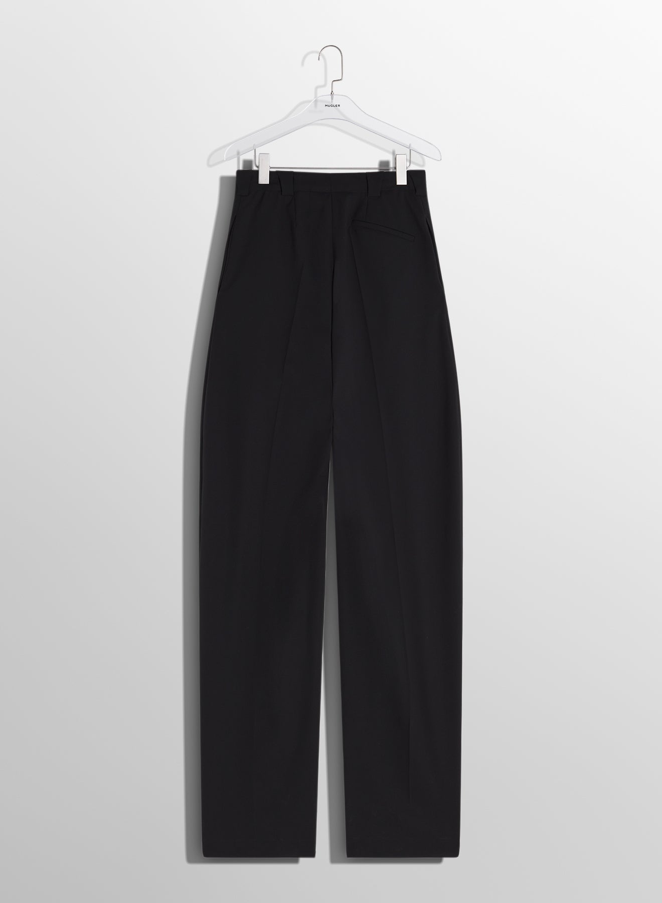 black pleated wide-leg trousers