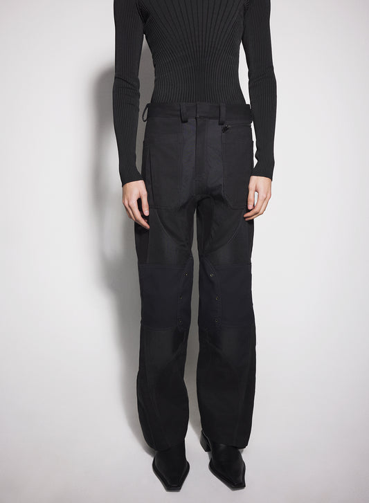 black technical fabric cargo pants