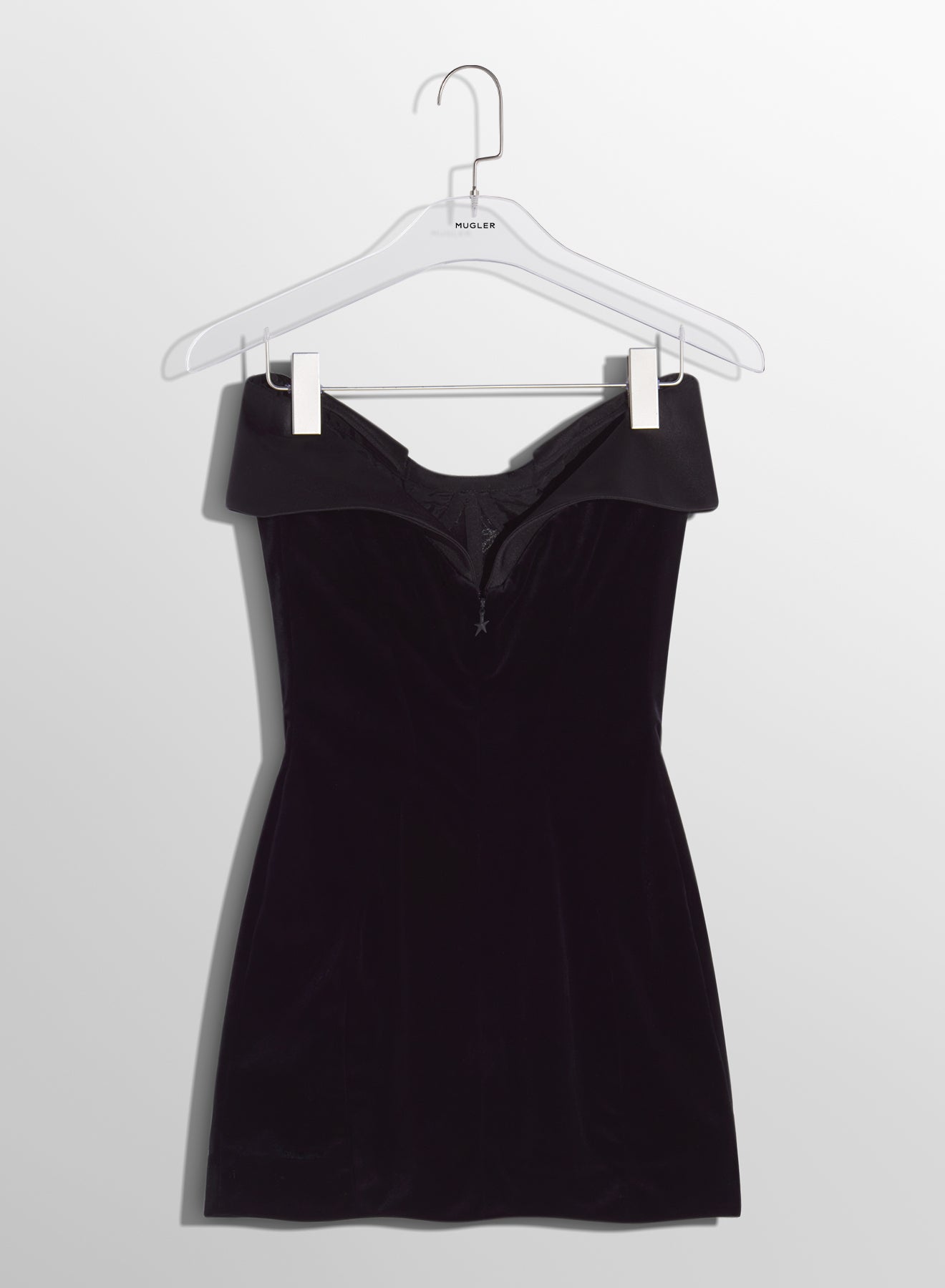 black satin and velvet mini dress