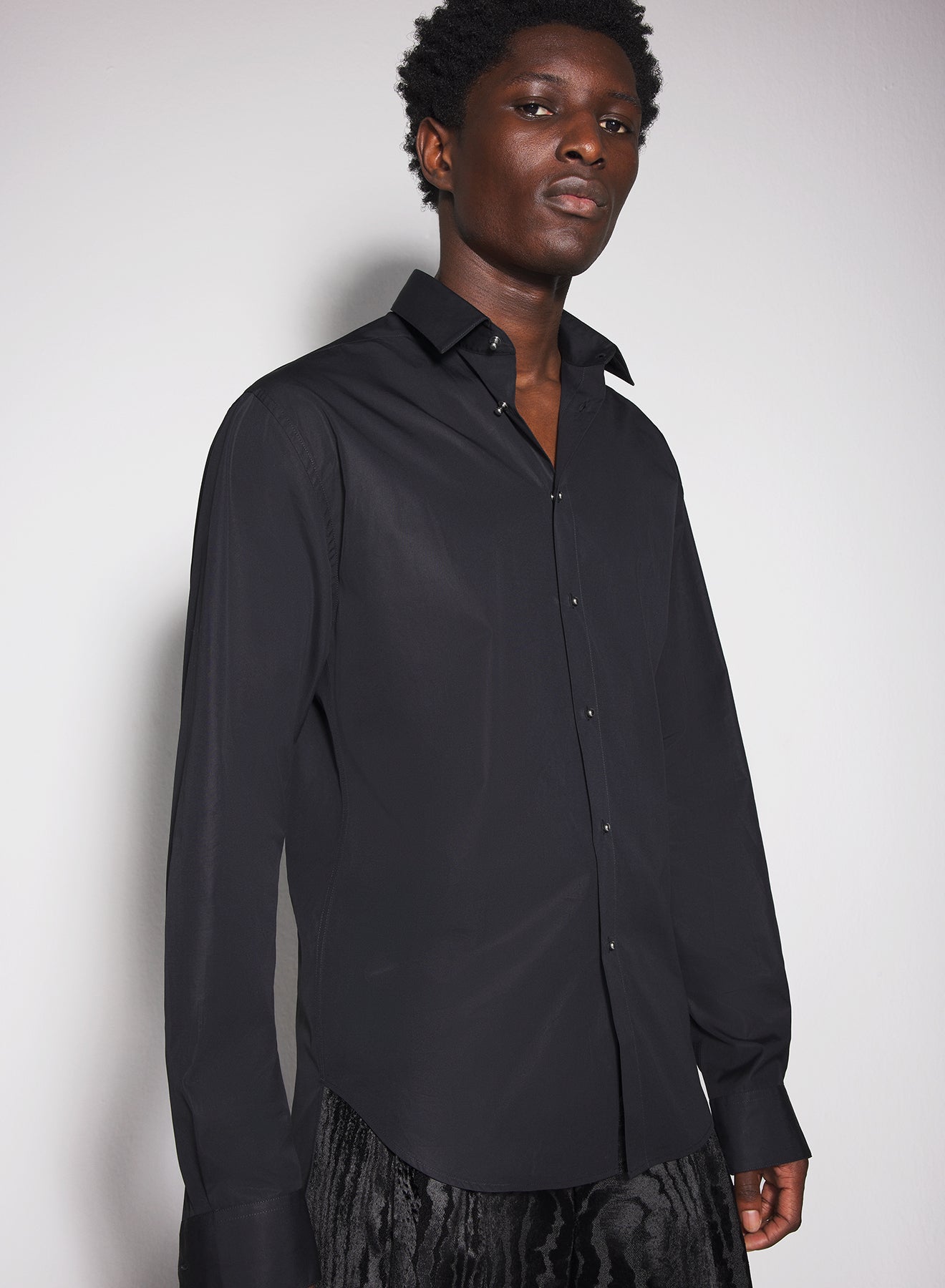 black poplin shirt