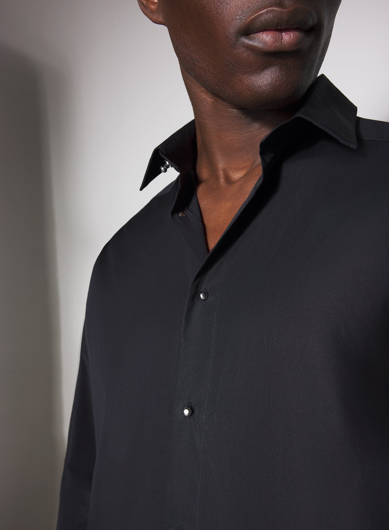 black poplin shirt