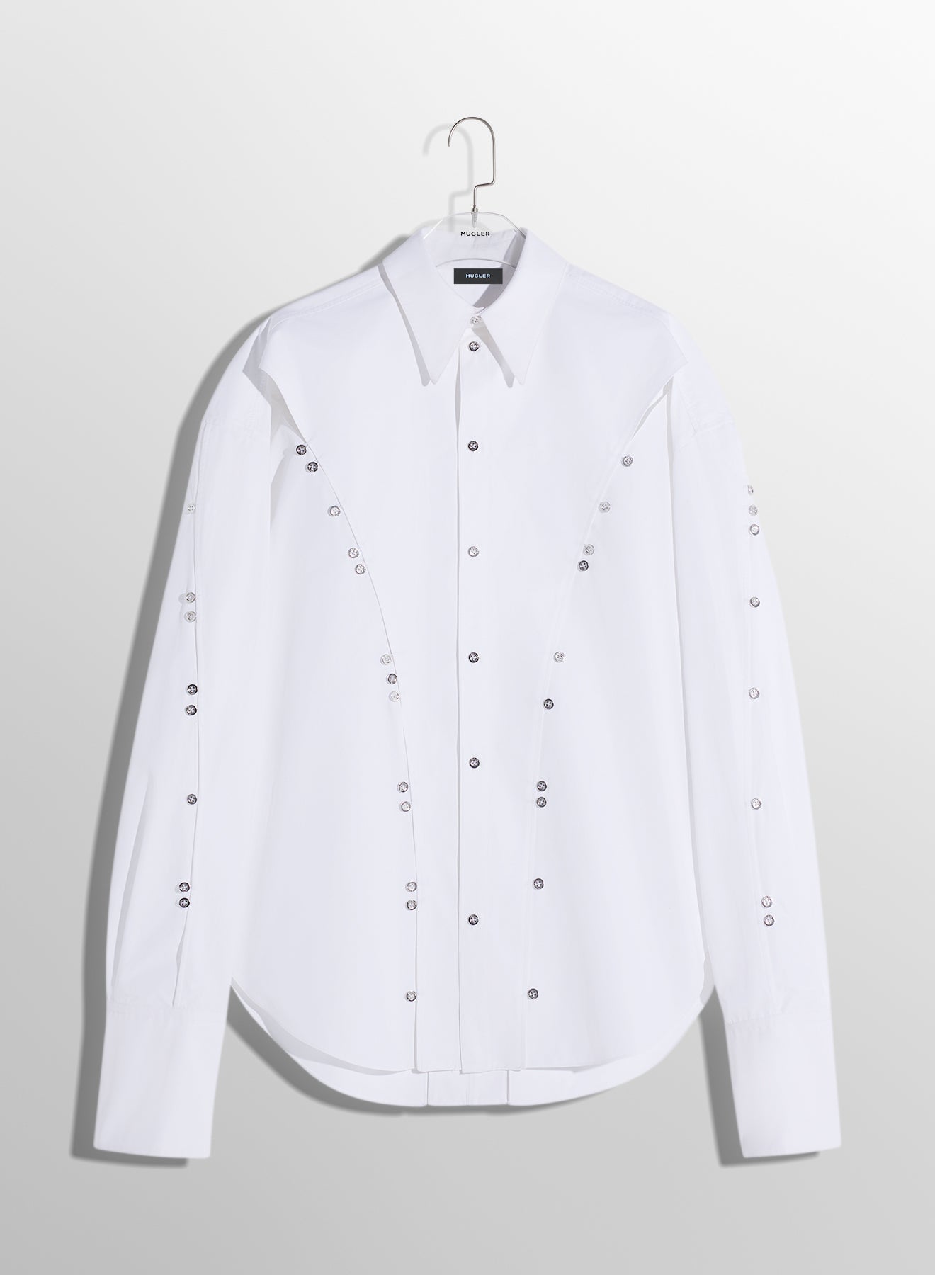 white poplin button shirt