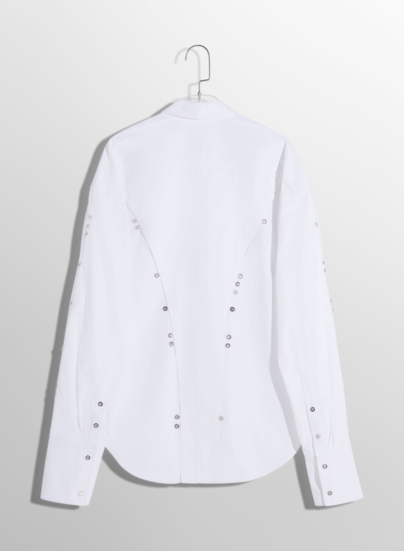 white poplin button shirt