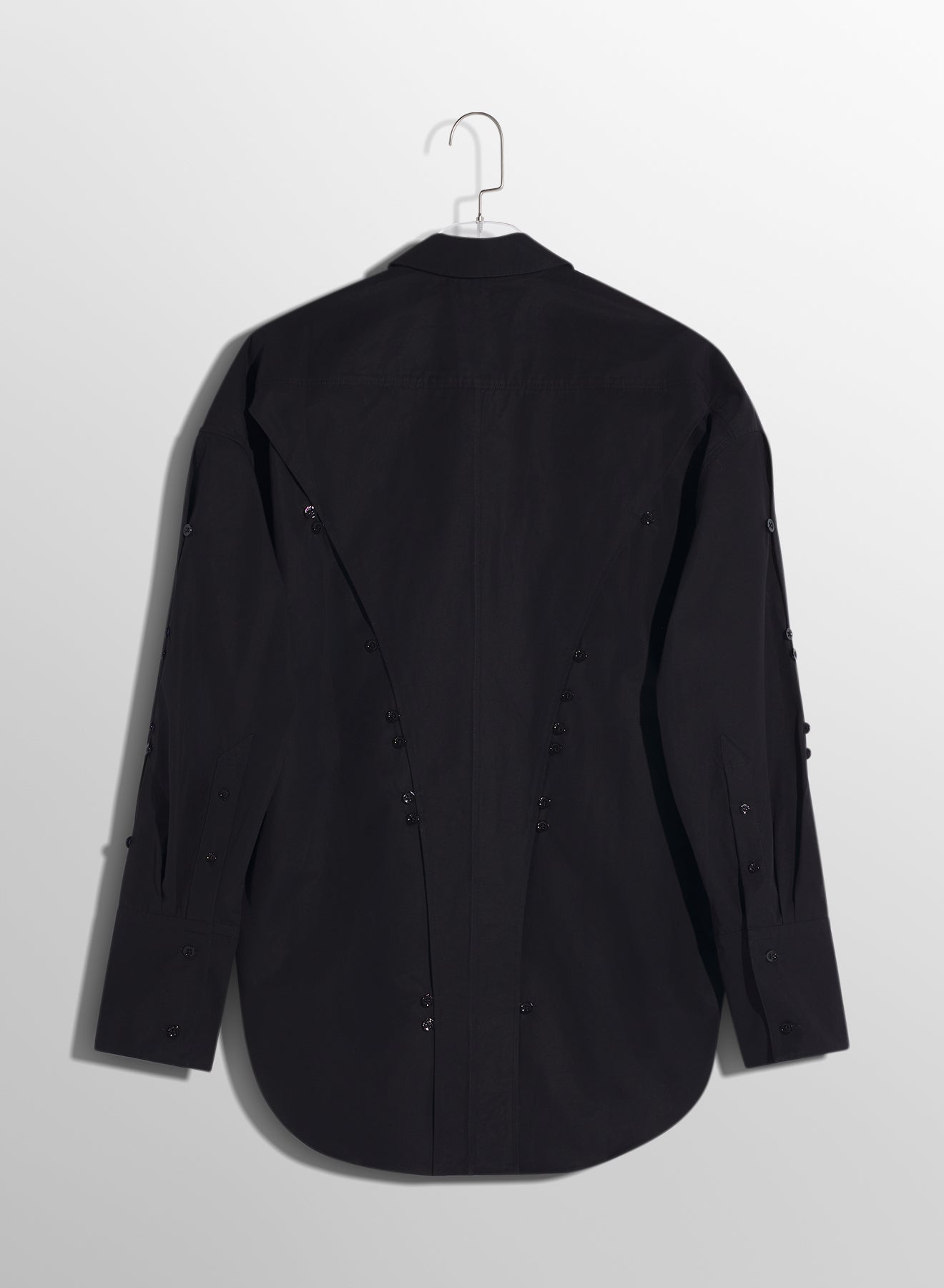 black poplin button shirt