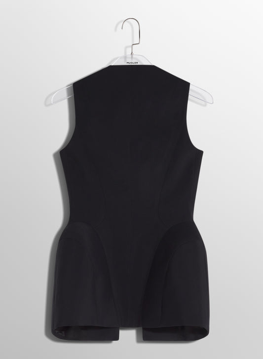 black corseted pierced vest