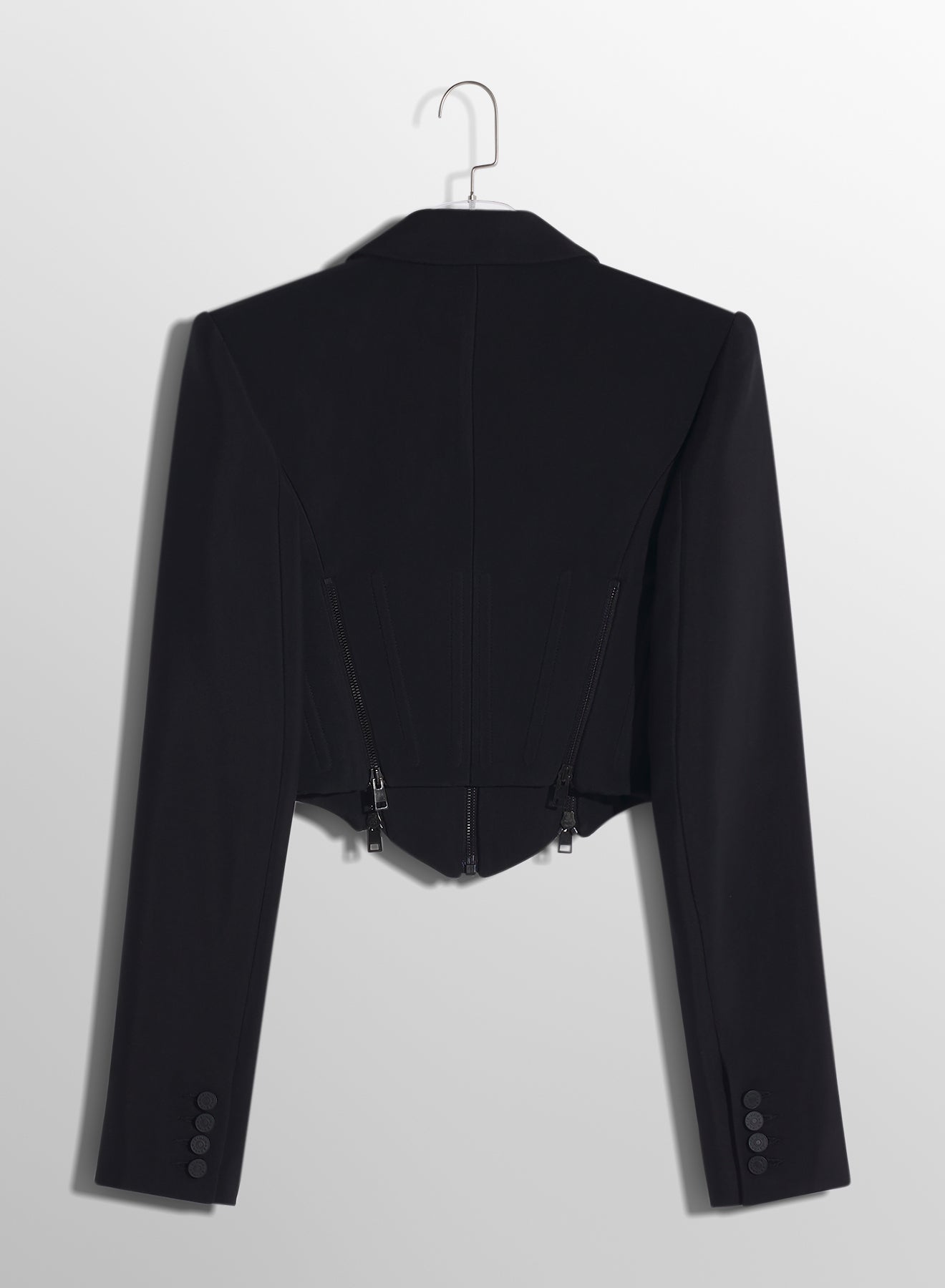 black zipped wool jacket