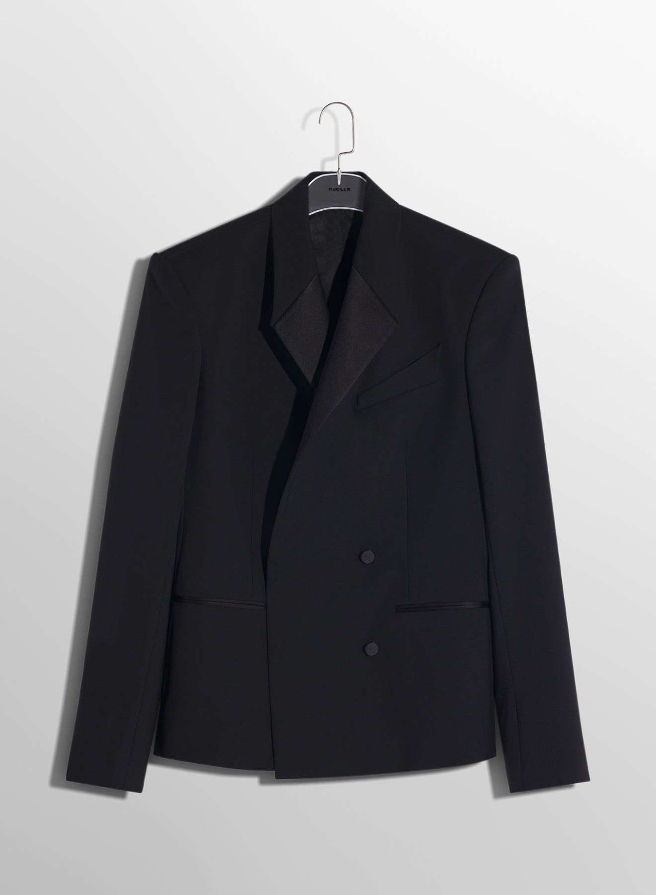 black double breasted smoking jacket