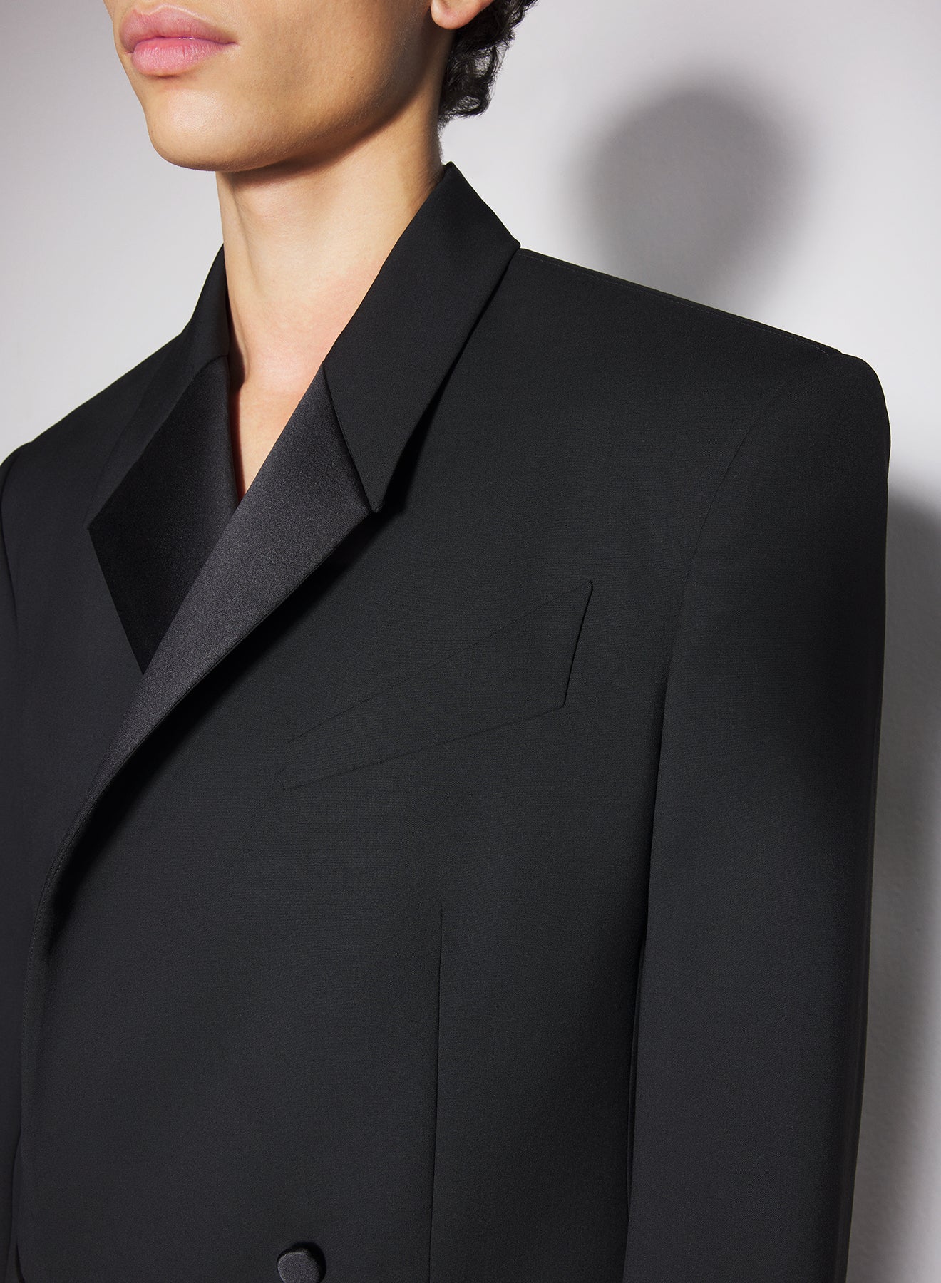 black double breasted smoking jacket