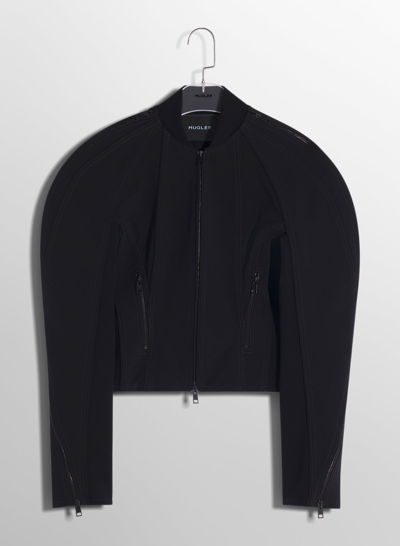 black sculptured scuba jacket