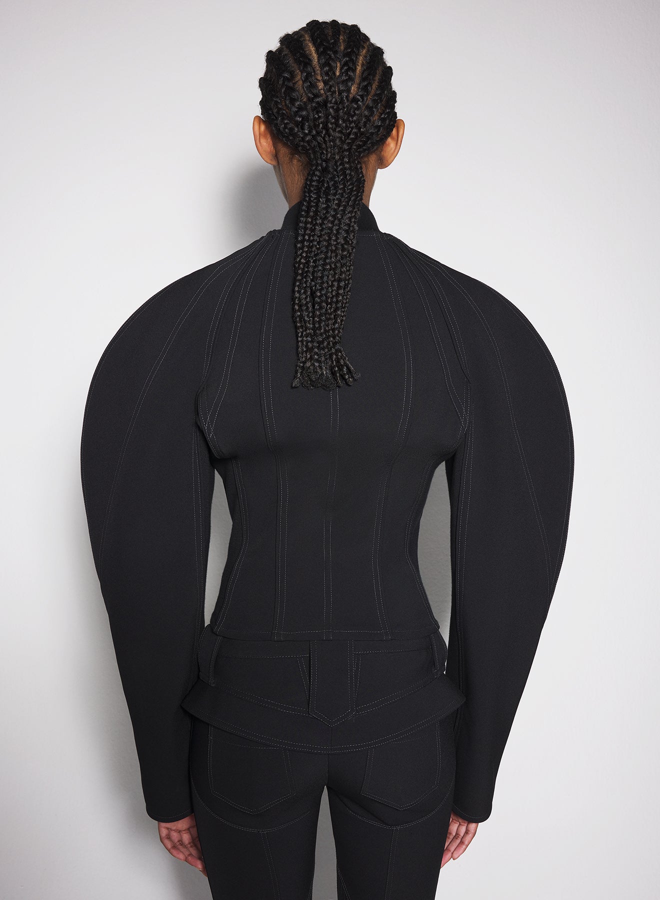 black sculptured scuba jacket