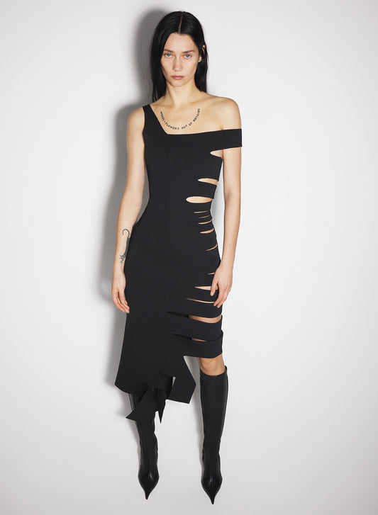 black bandage knit dress
