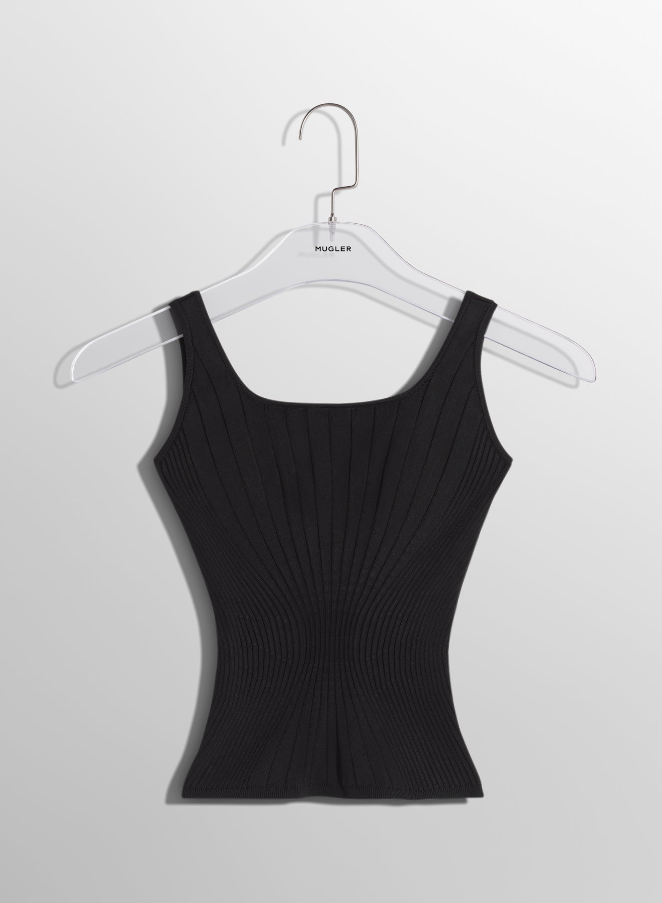 black sculpting knit tank top