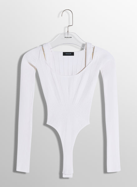 MUGLER 売れ筋商品|||マグラー Tシャツ トップス レディース Bodysuits White 24F2TO07181116_1003_1_grande.