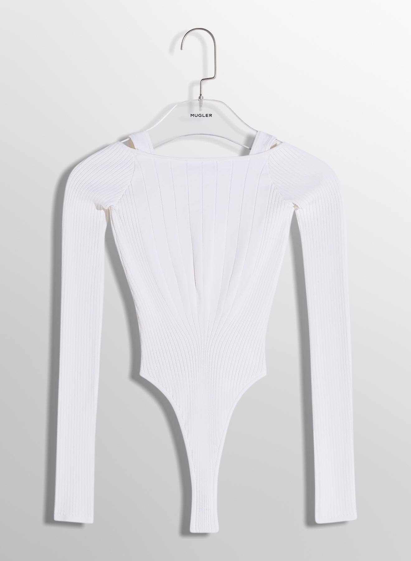 white sculpting knit bodysuit