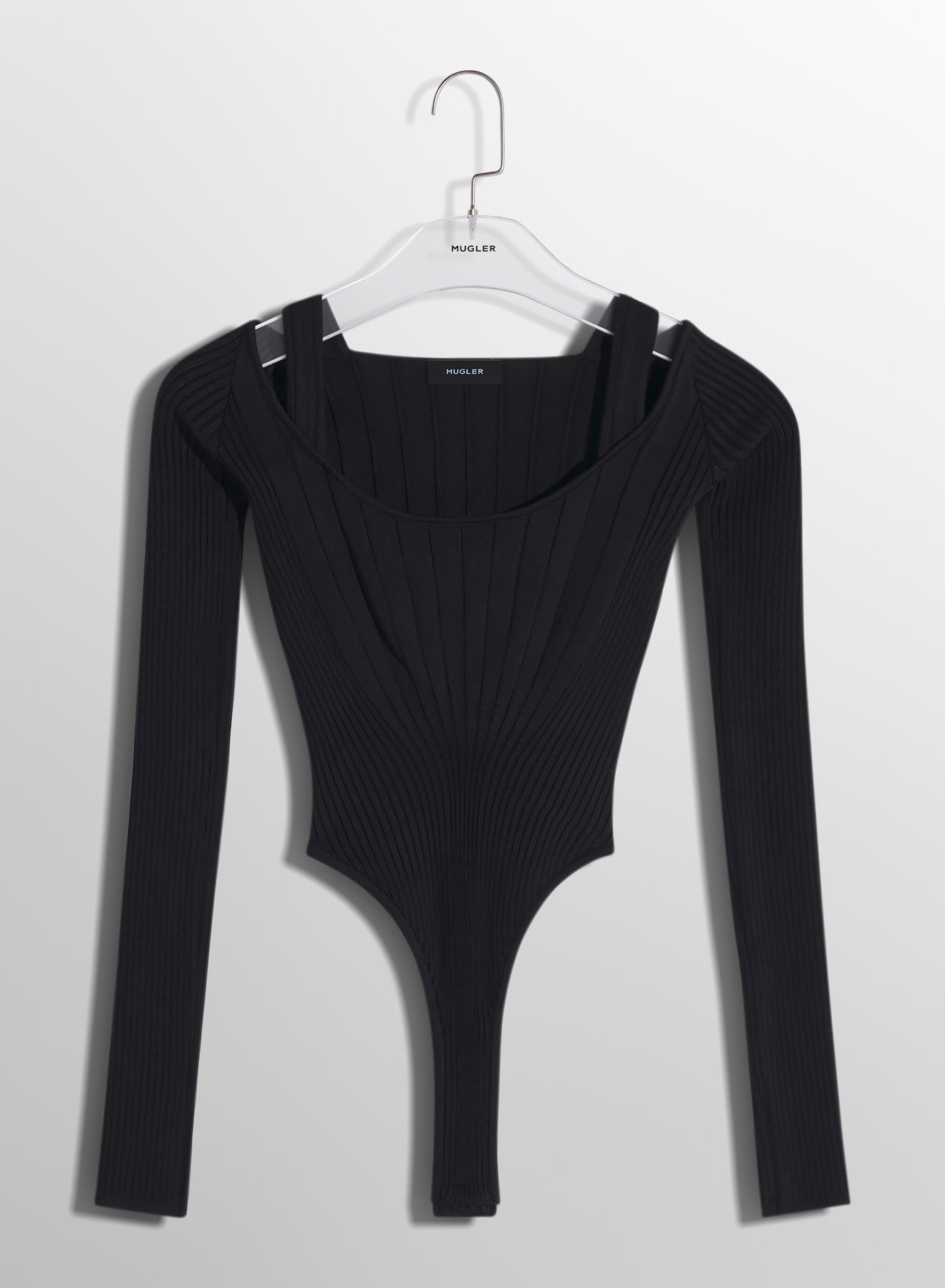 black sculpting knit bodysuit