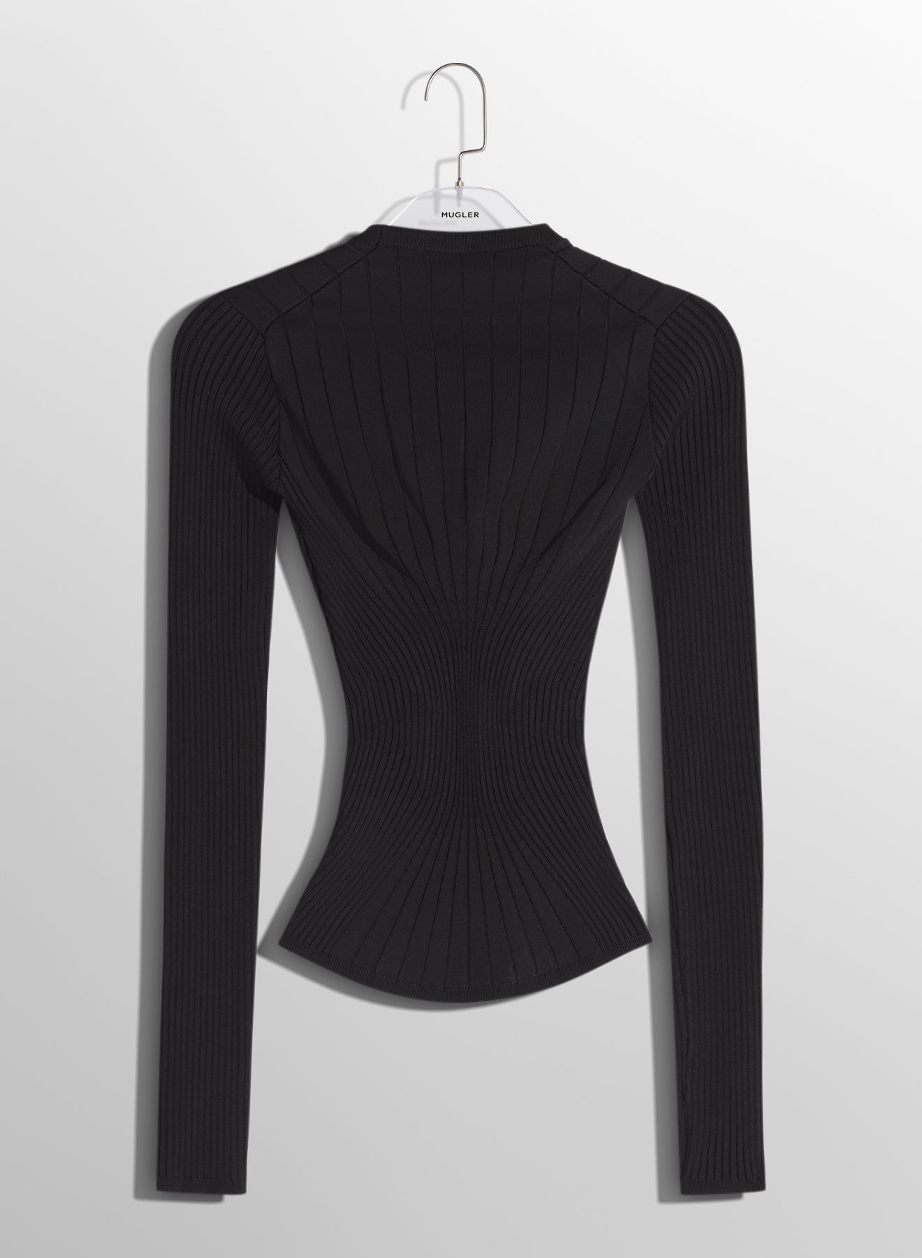 black sculpting knit top