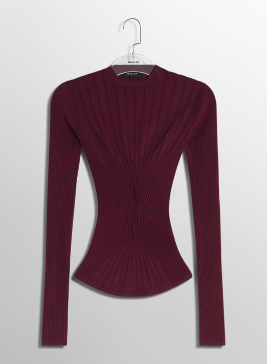 vampire red sculpting knit top