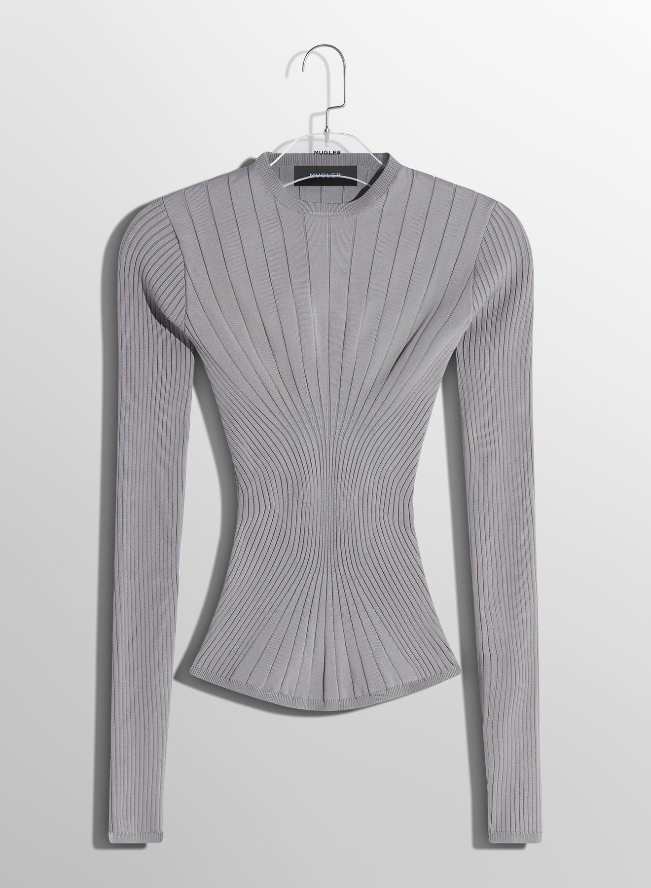 grey sculpting knit top