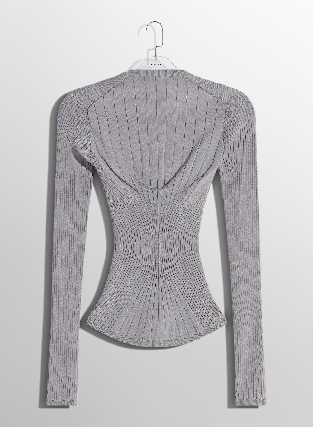 grey sculpting knit top