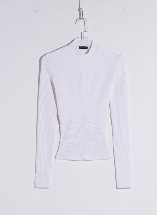 white sculpting knit top