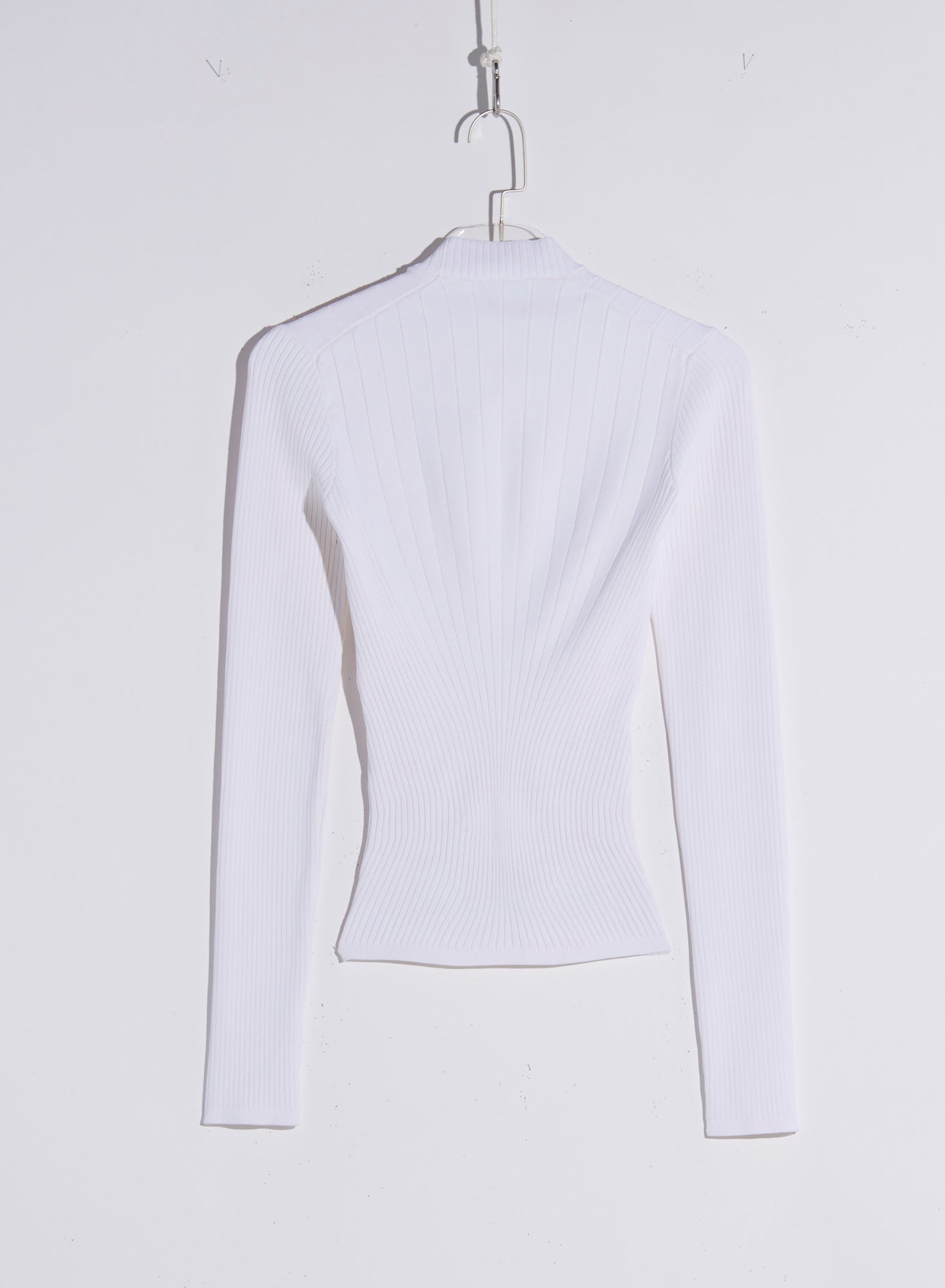 white sculpting knit top