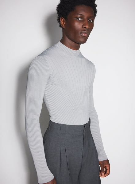 grey sculpting knit top | MUGLER Official Website – Mugler