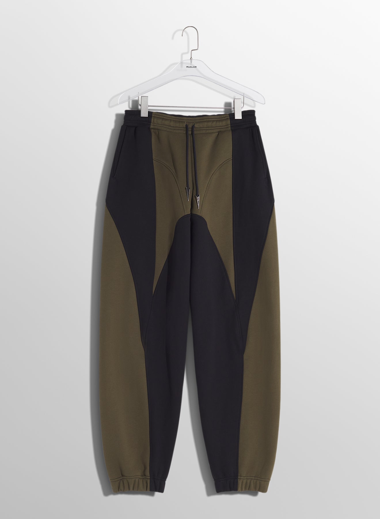 military green light fleece track pants