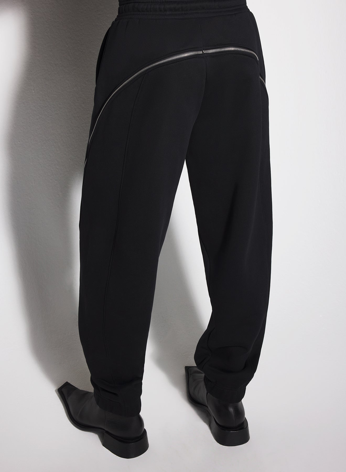 black light fleece zipped track pants