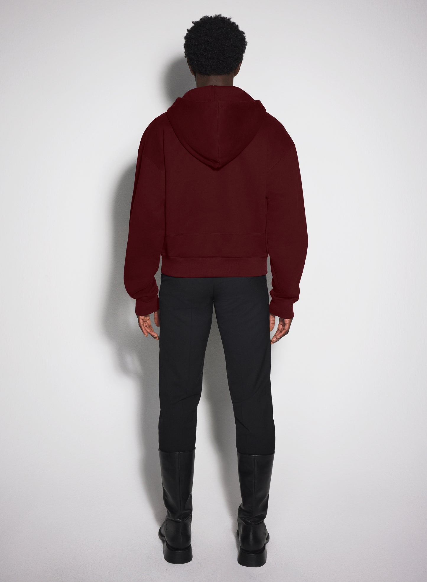 burgundy Mugler logo hoodie