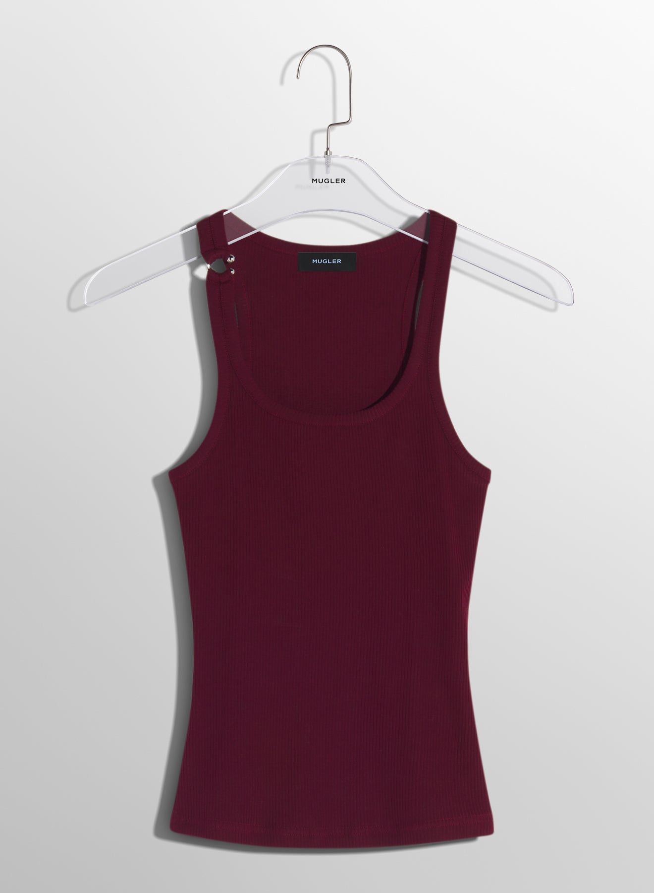 burgundy pierced tank top