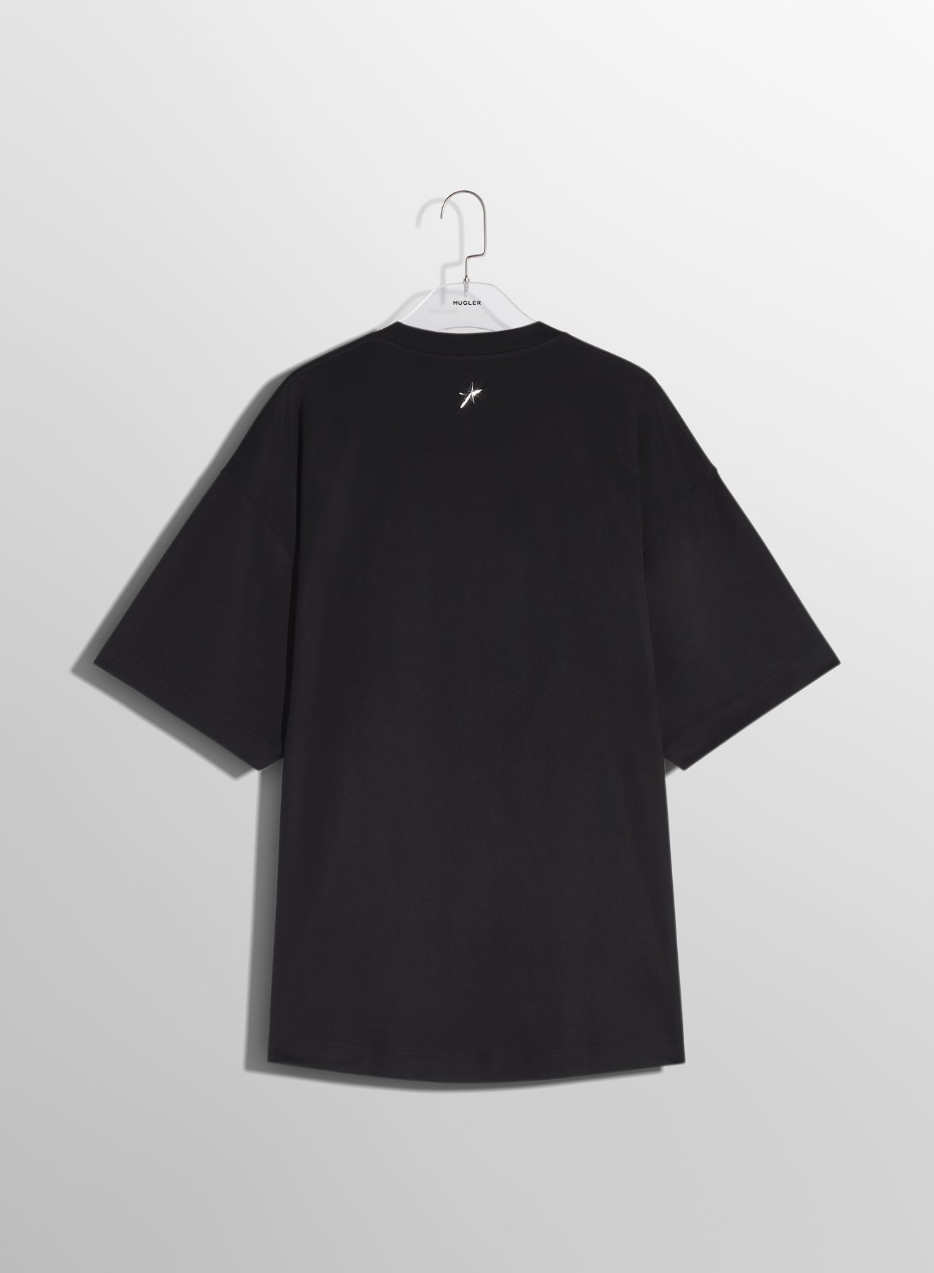 black oversized pierced T-shirt