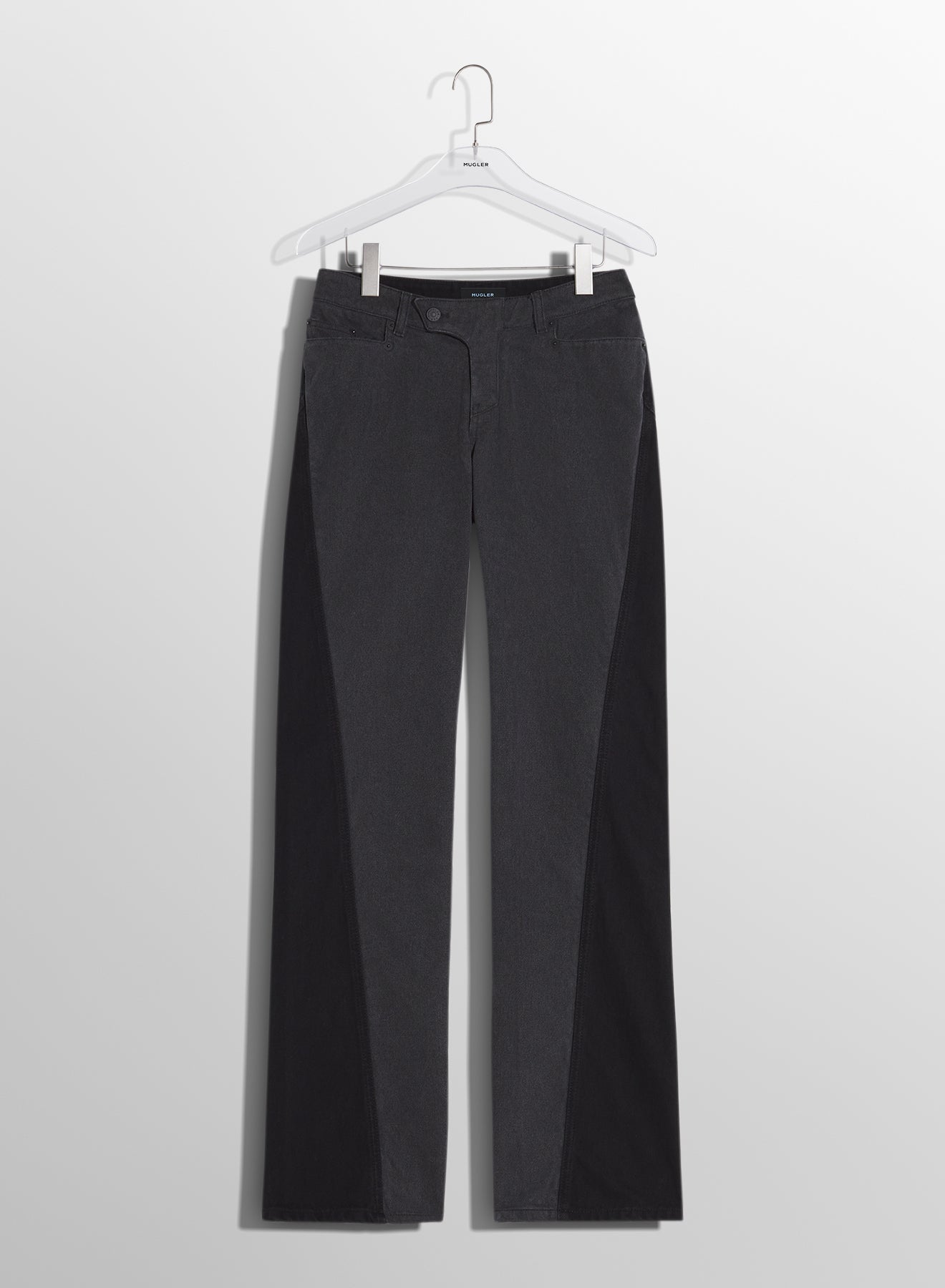 bi-tone black straight leg jeans | MUGLER Official Website – Mugler