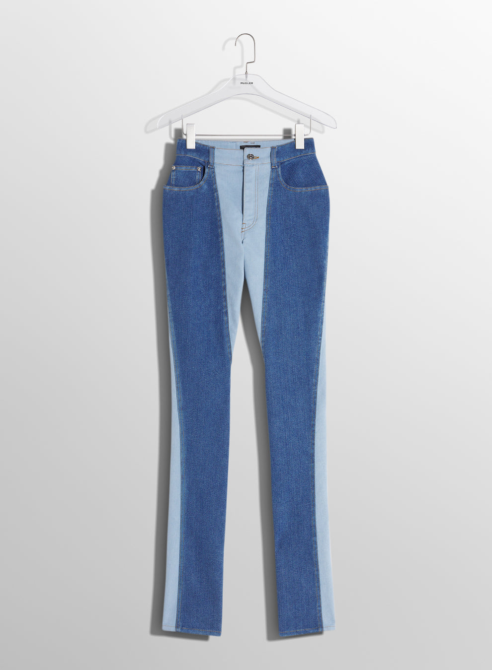 bitone blue skinny jeans MUGLER Official Website Mugler