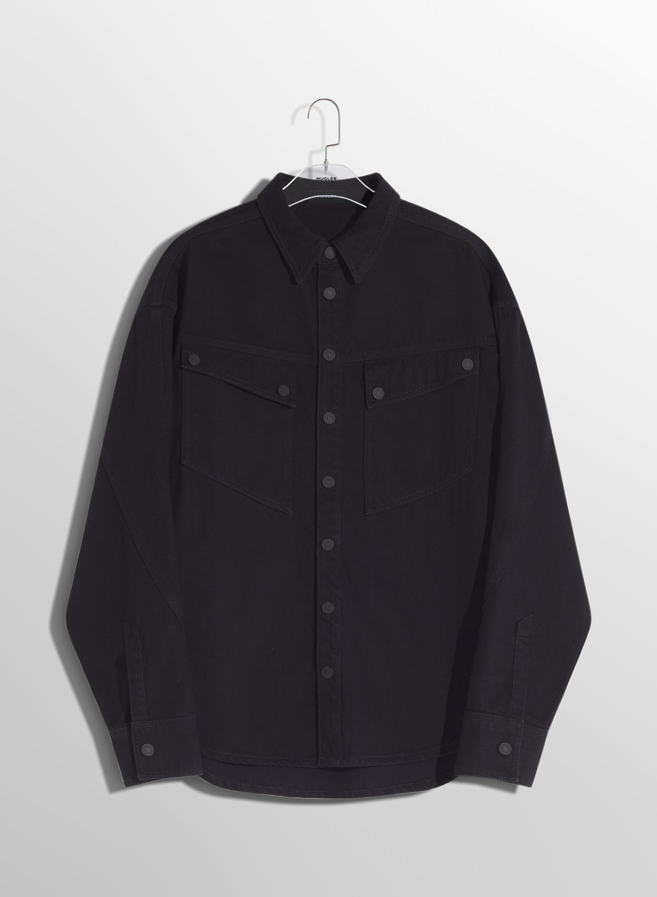 black denim shirt