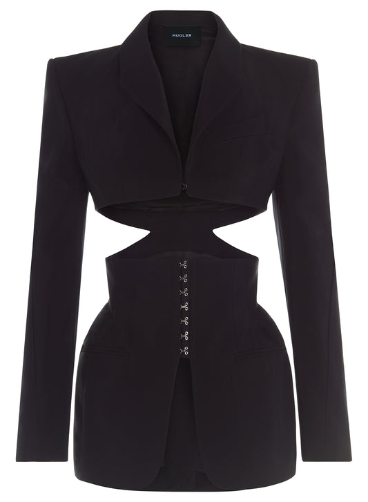 black cropped corset jacket
