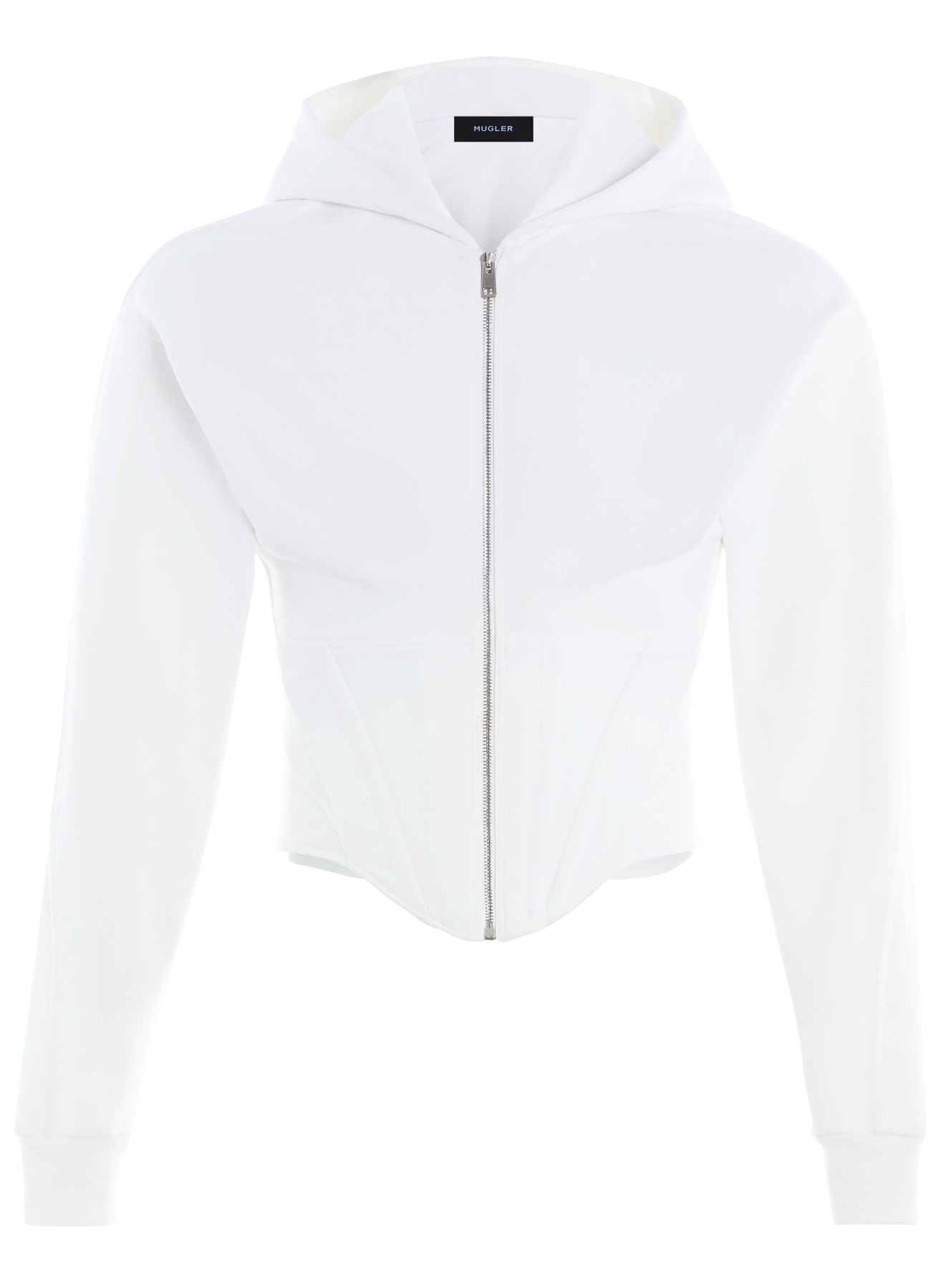 white corseted hoodie