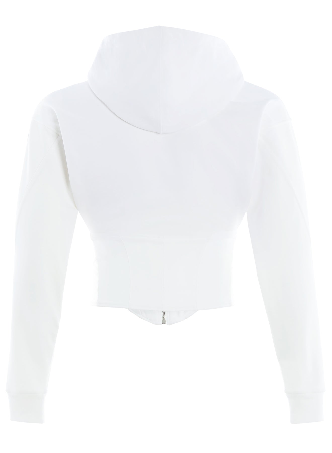 white corseted hoodie