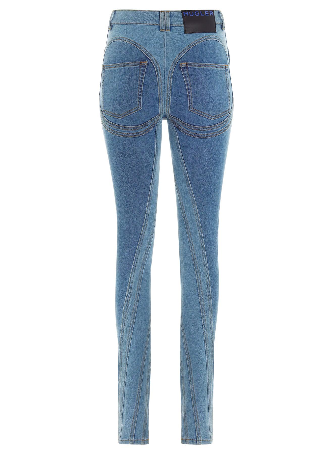 bi-color spiral denim jeans - Mugler