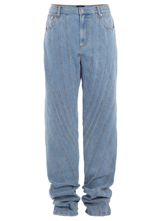 jeans spiral baggy bleu