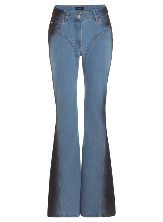 gradient-effect flared jeans