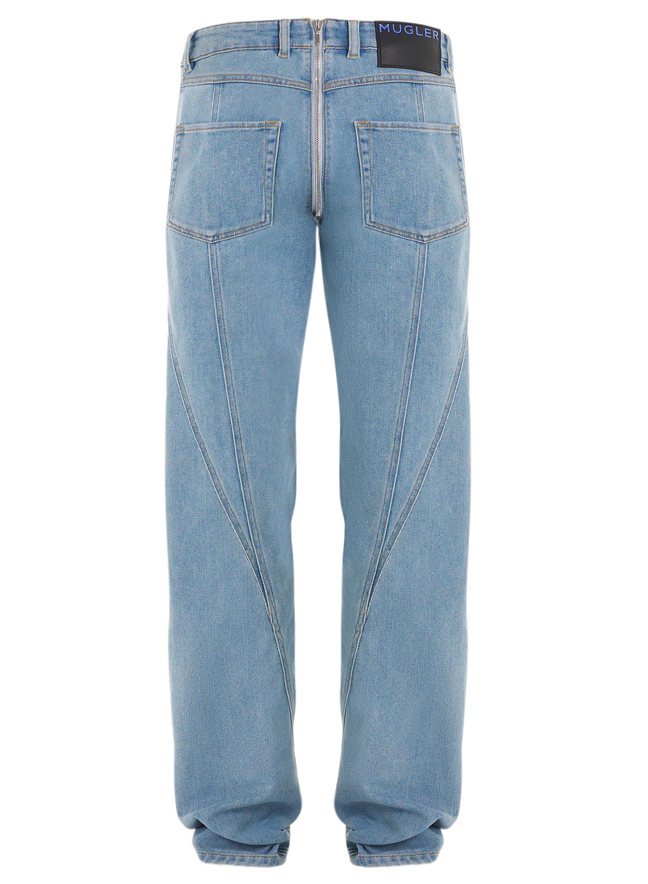 blue zipped jeans