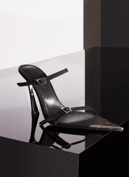 【関税込み】Mugler ブラック Fang 95 アンクルブーツ black boned leather fang 95 boots | MUGLER Official Website
