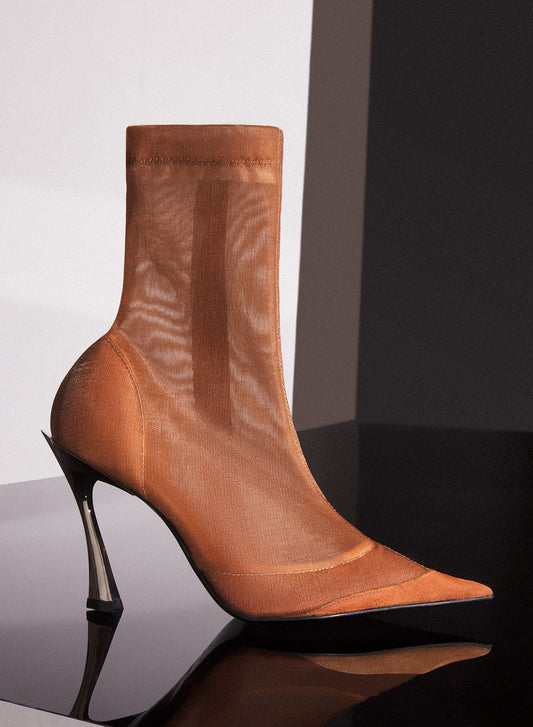 Cinnamon mesh Fang 95 ankle boots