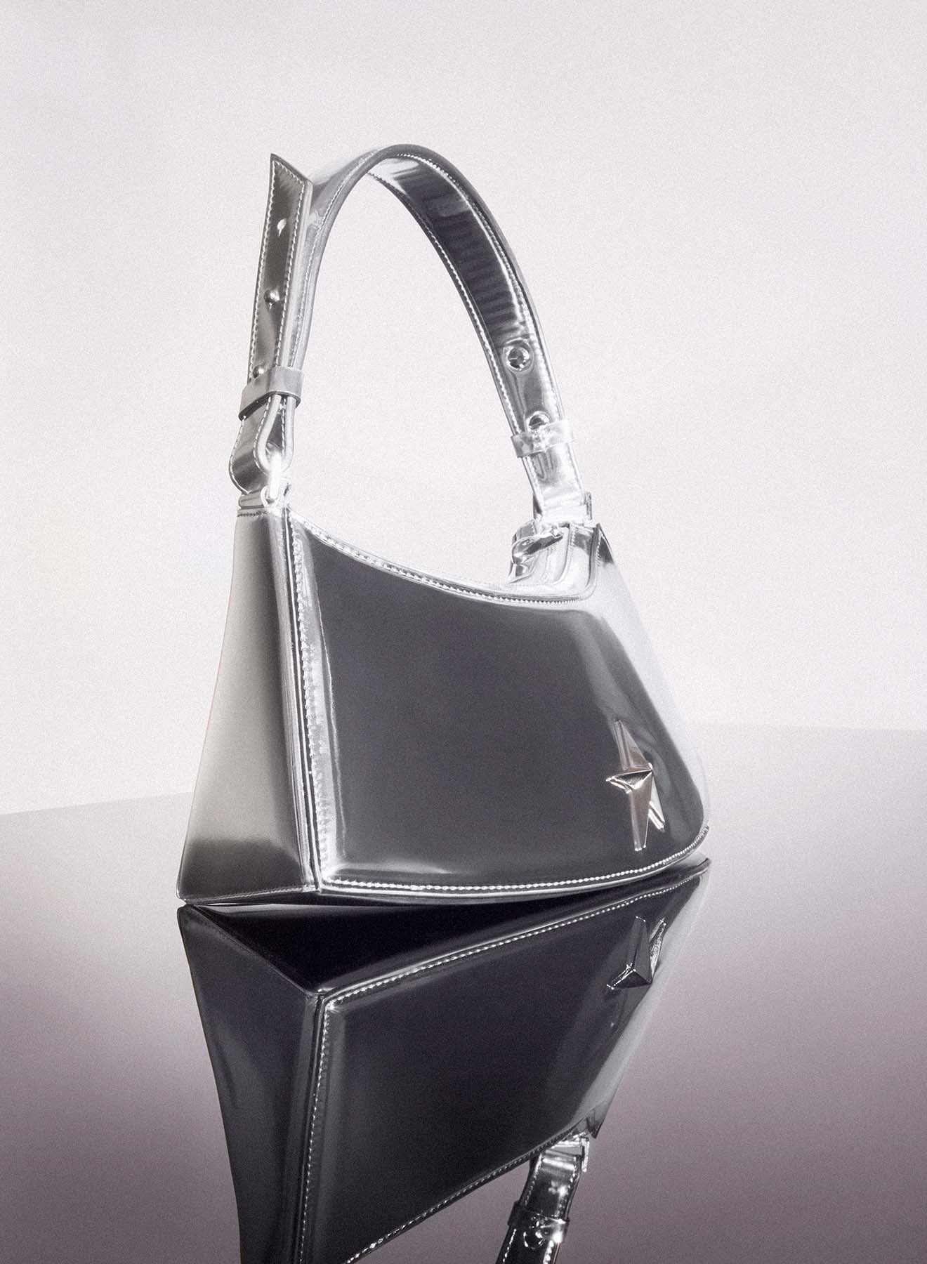 metallic silver zenith bag | MUGLER Official Website – Mugler