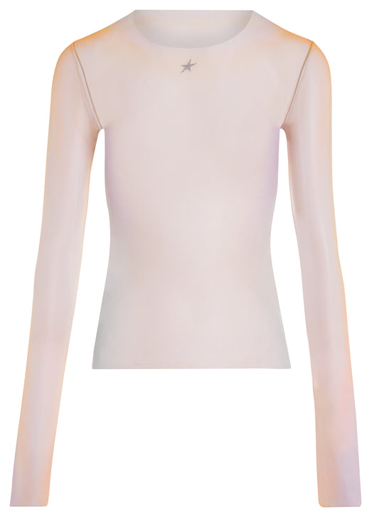 tan gradient-effect long-sleeved top