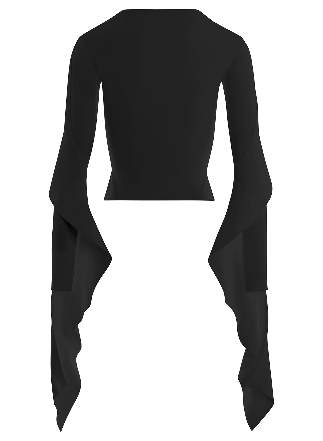 black asymmetric knitted top