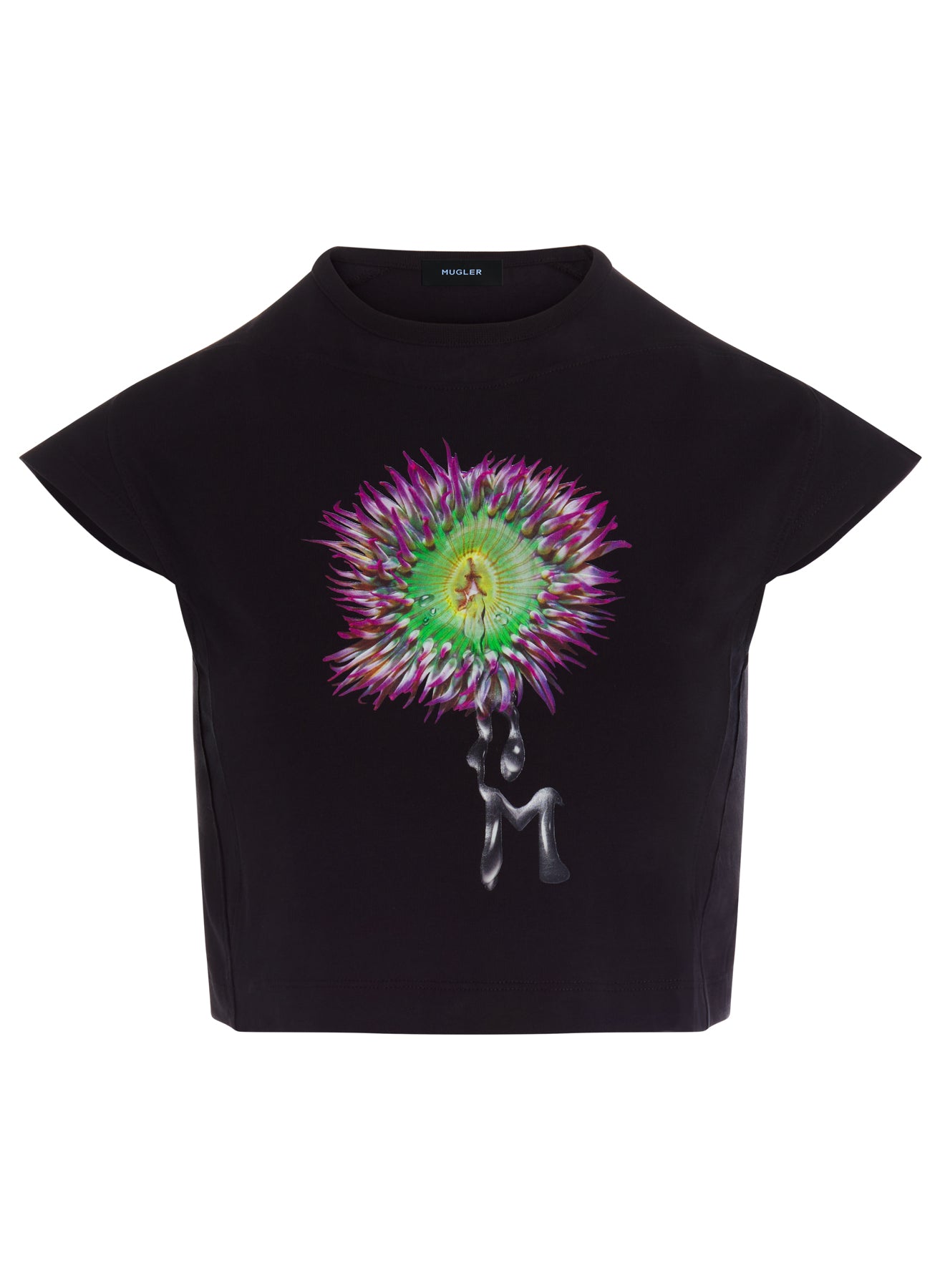 green anemone cropped t-shirt